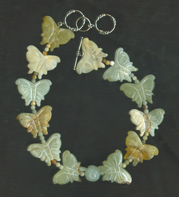 Jade butterflies Necklace